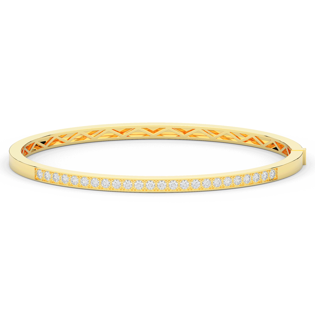 0.90CT.TW ROUND LAB DIAMOND BANGLE