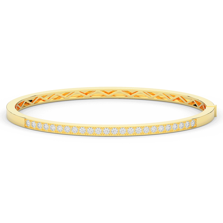 0.90CT.TW ROUND LAB DIAMOND BANGLE