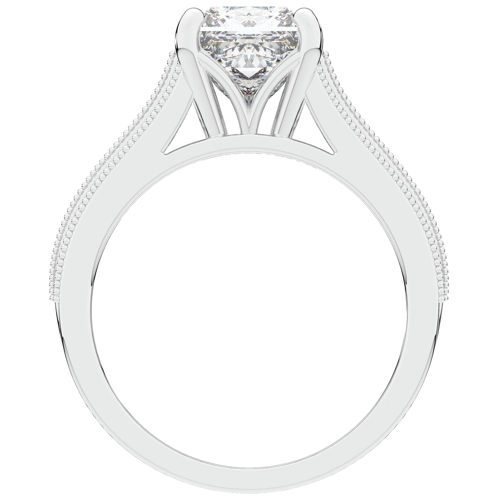 3.55CT.TW PRINCESS LAB DIAMOND ENGAGEMENT RING