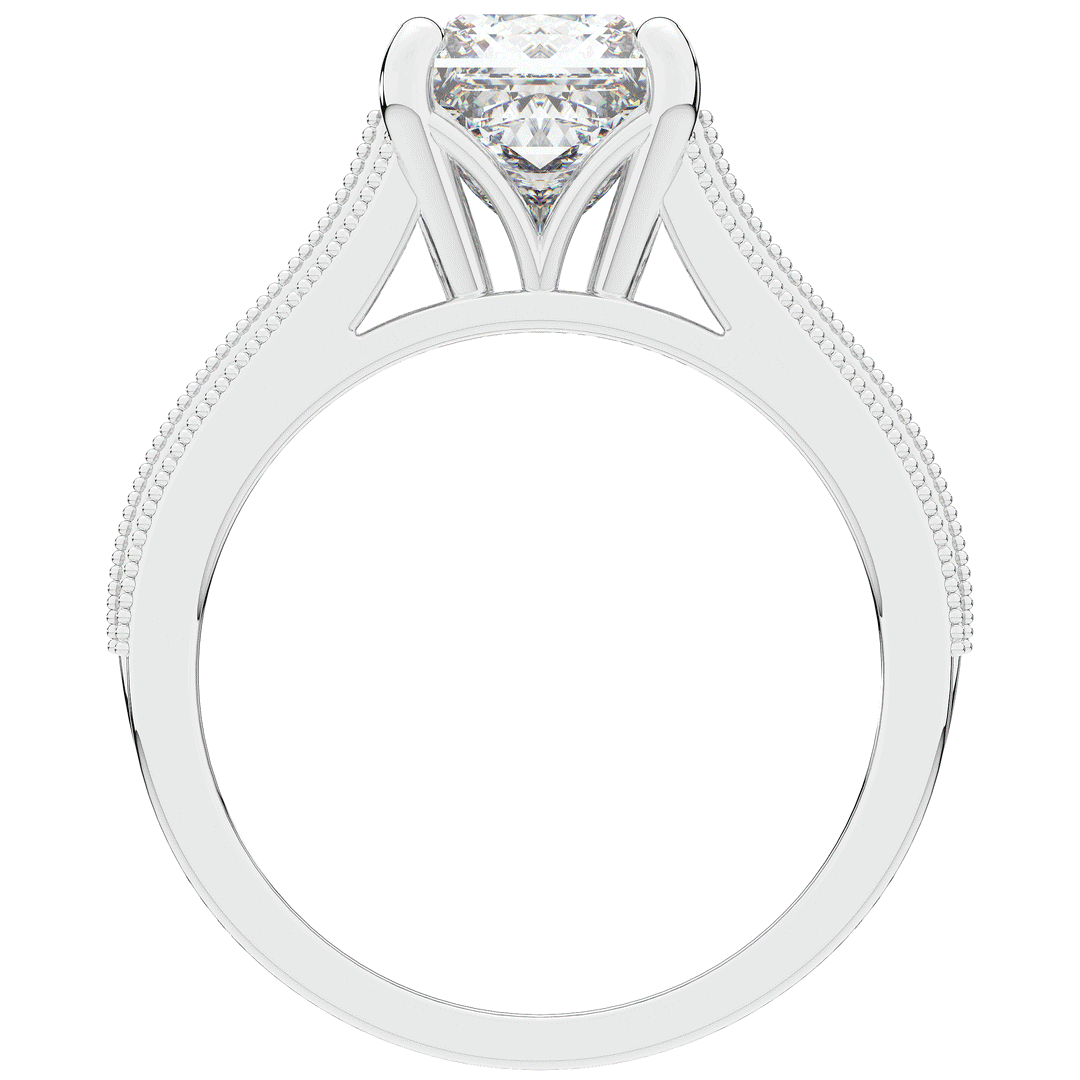 3.55CT.TW PRINCESS LAB DIAMOND ENGAGEMENT RING