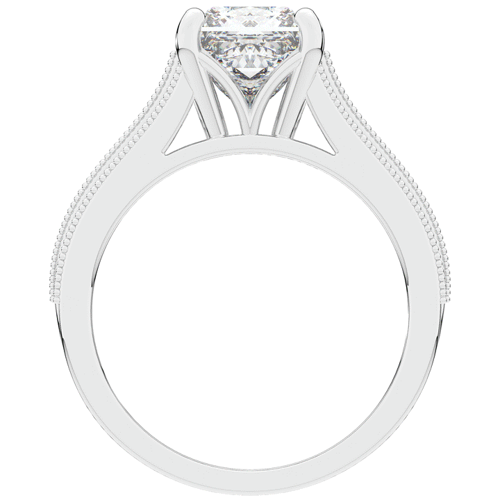 3.55CT.TW PRINCESS LAB DIAMOND ENGAGEMENT RING