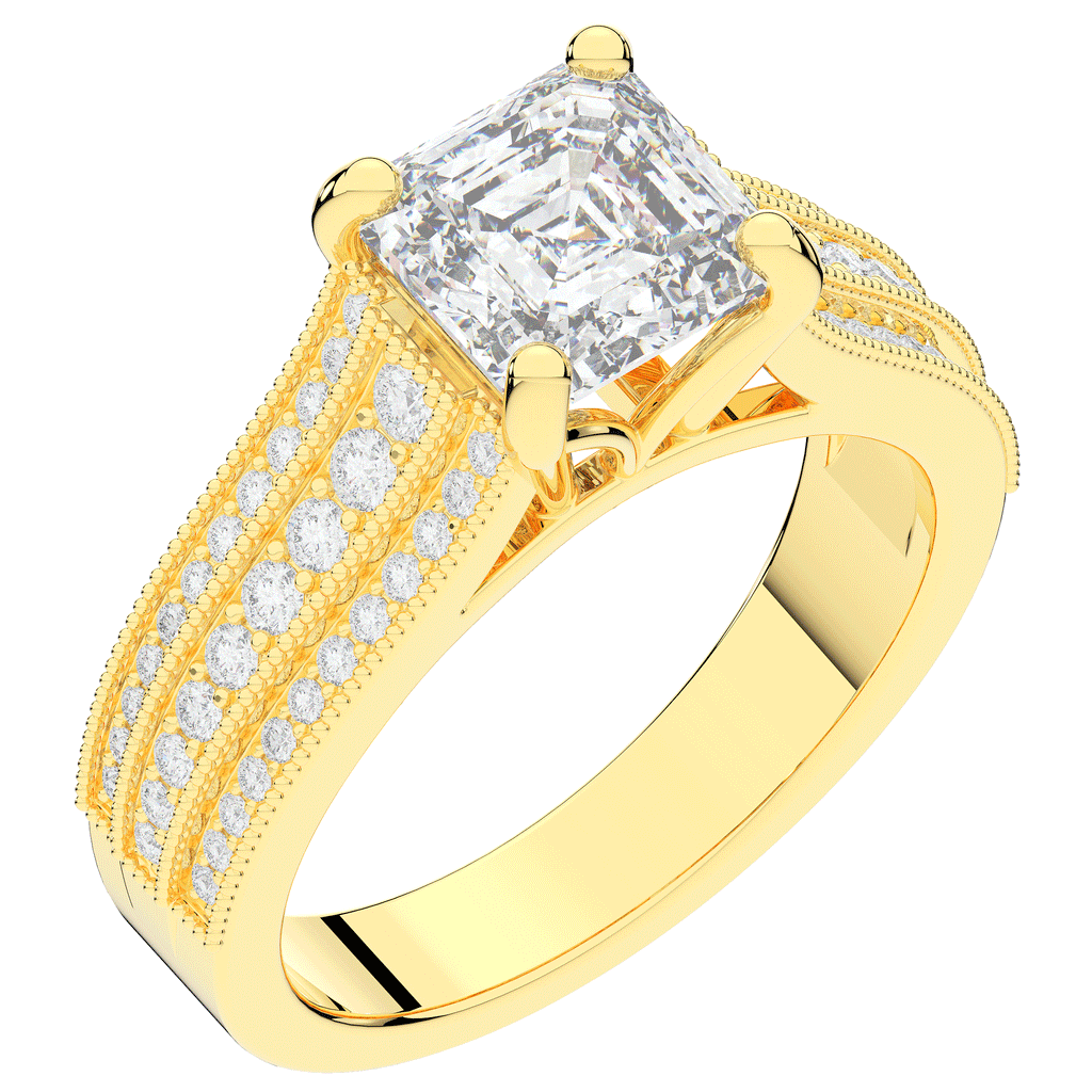 3.55CT.TW ASSCHER LAB DIAMOND ENGAGEMENT RING