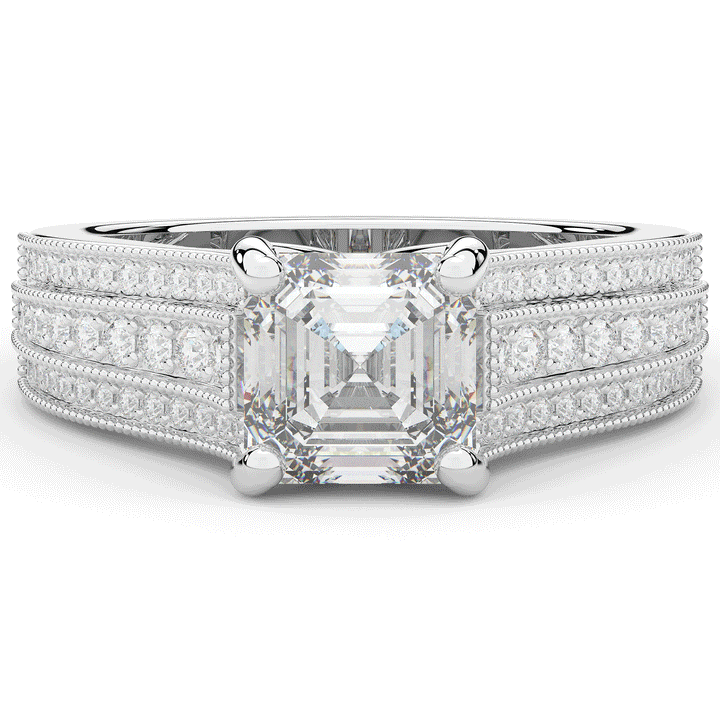 3.55CT.TW ASSCHER LAB DIAMOND ENGAGEMENT RING