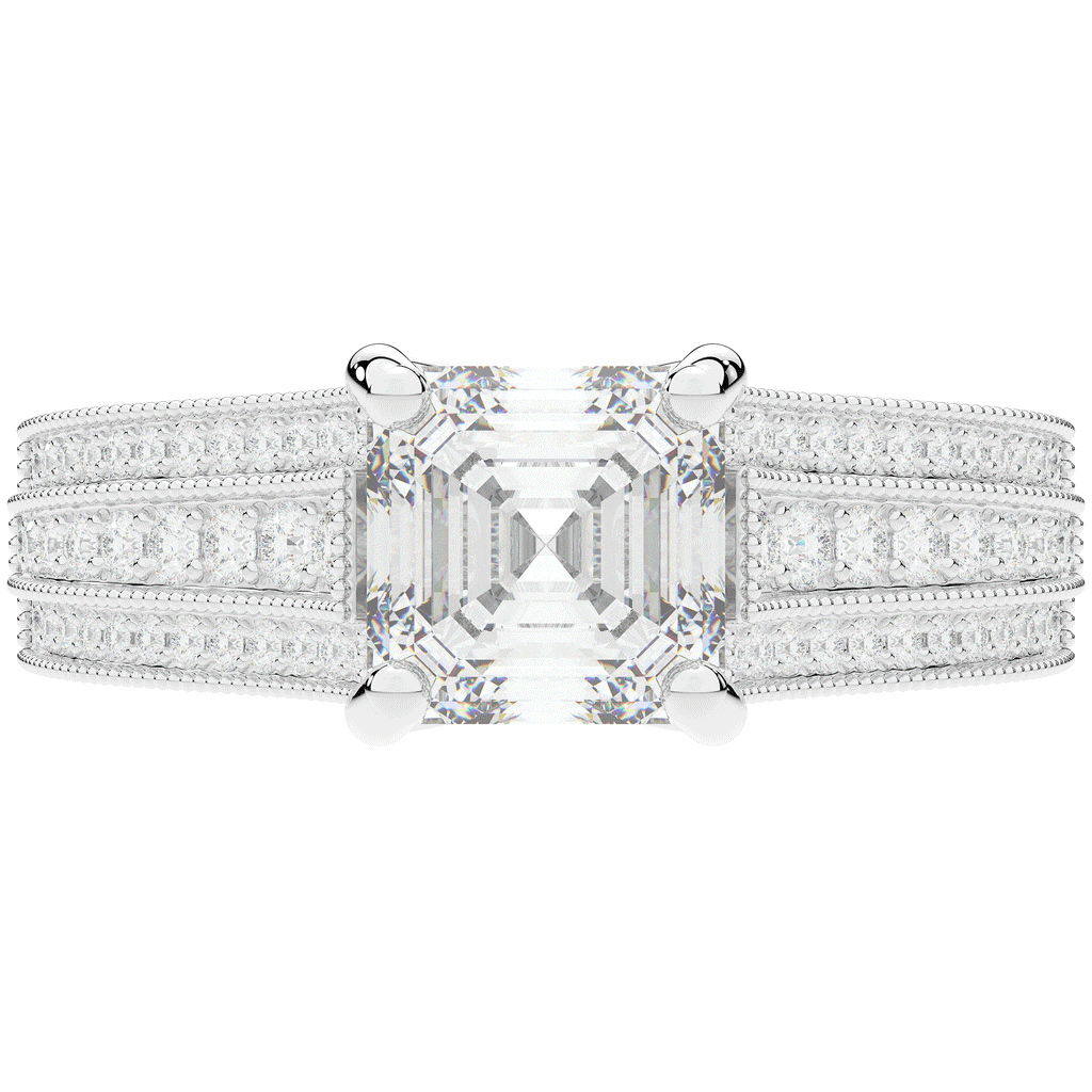 3.55CT.TW ASSCHER LAB DIAMOND ENGAGEMENT RING