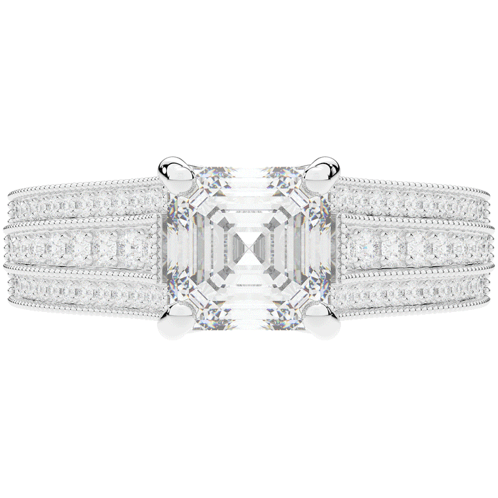 3.55CT.TW ASSCHER LAB DIAMOND ENGAGEMENT RING