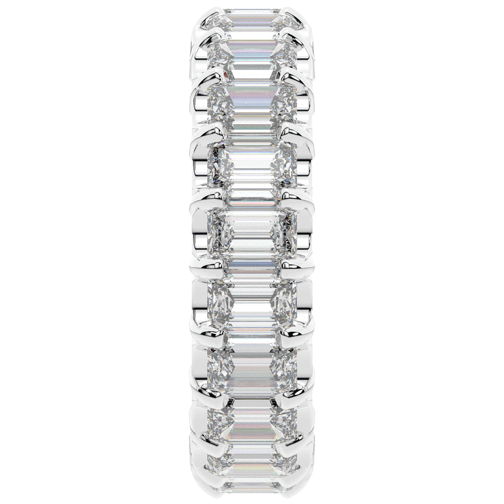 4.00CT.TW EMERALD CUT LAB DIAMOND ETERNITY WEDDING BAND - Nazarelle