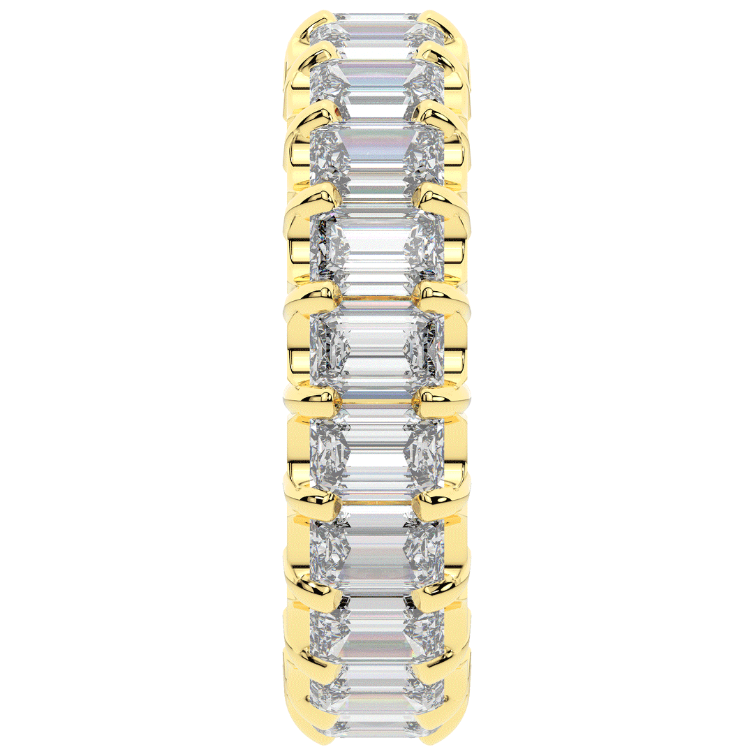 4.00CT.TW EMERALD CUT LAB DIAMOND ETERNITY WEDDING BAND - Nazarelle