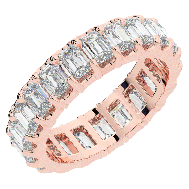 4.00CT.TW EMERALD CUT LAB DIAMOND ETERNITY WEDDING BAND - Nazarelle