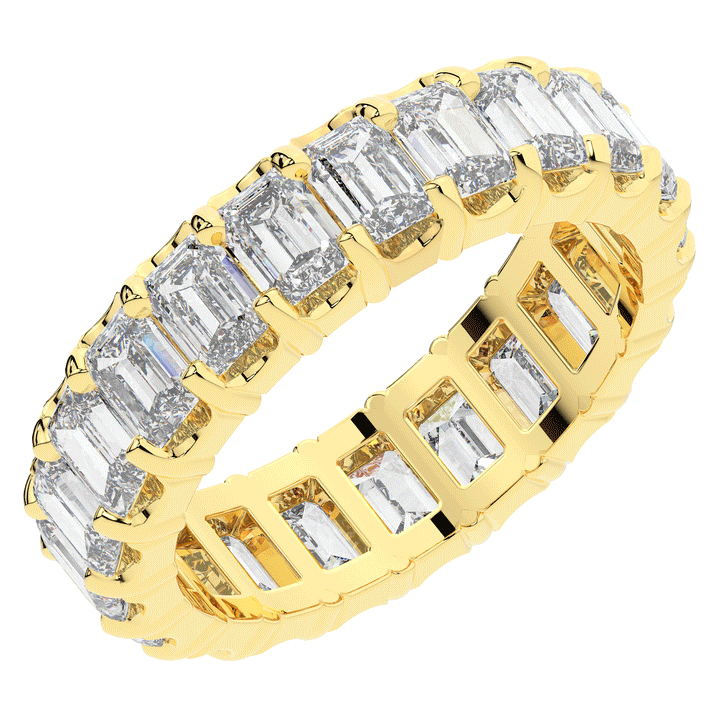 4.00CT.TW EMERALD CUT LAB DIAMOND ETERNITY WEDDING BAND - Nazarelle