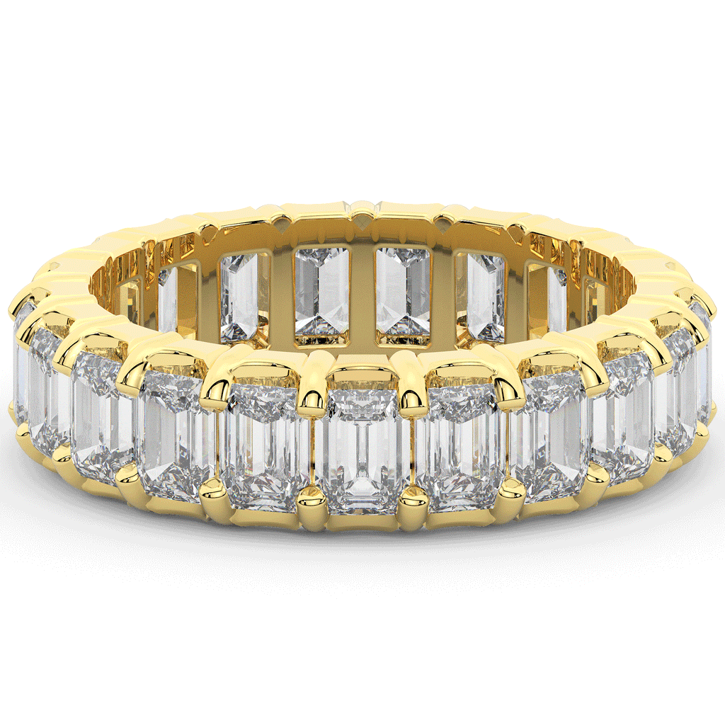 4.00CT.TW EMERALD CUT LAB DIAMOND ETERNITY WEDDING BAND - Nazarelle