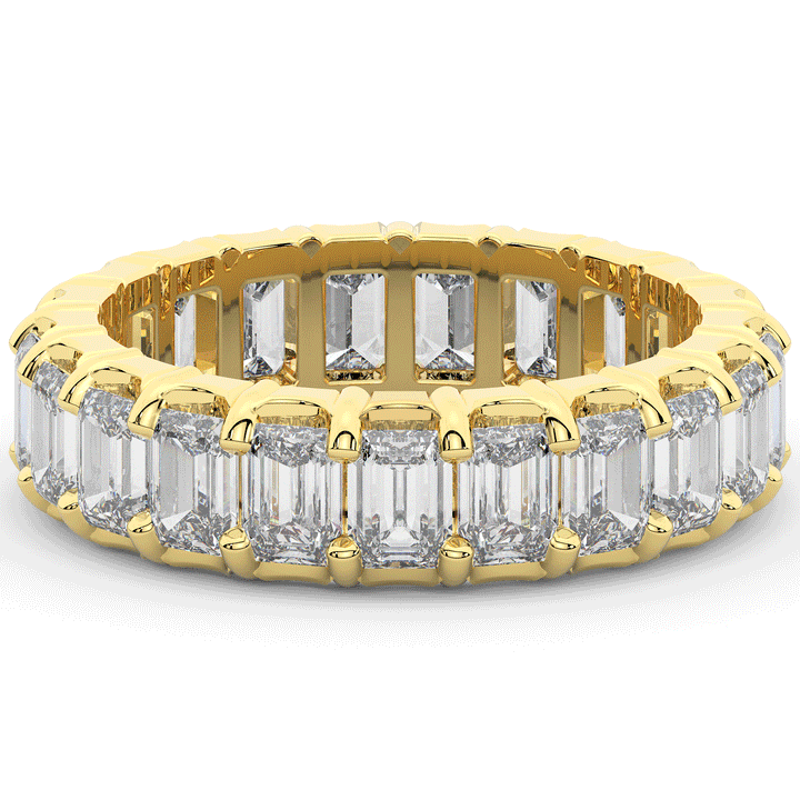 4.00CT.TW EMERALD CUT LAB DIAMOND ETERNITY WEDDING BAND - Nazarelle