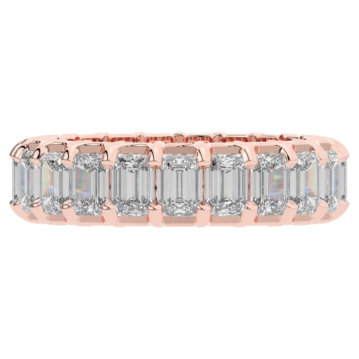 4.00CT.TW EMERALD CUT LAB DIAMOND ETERNITY WEDDING BAND - Nazarelle