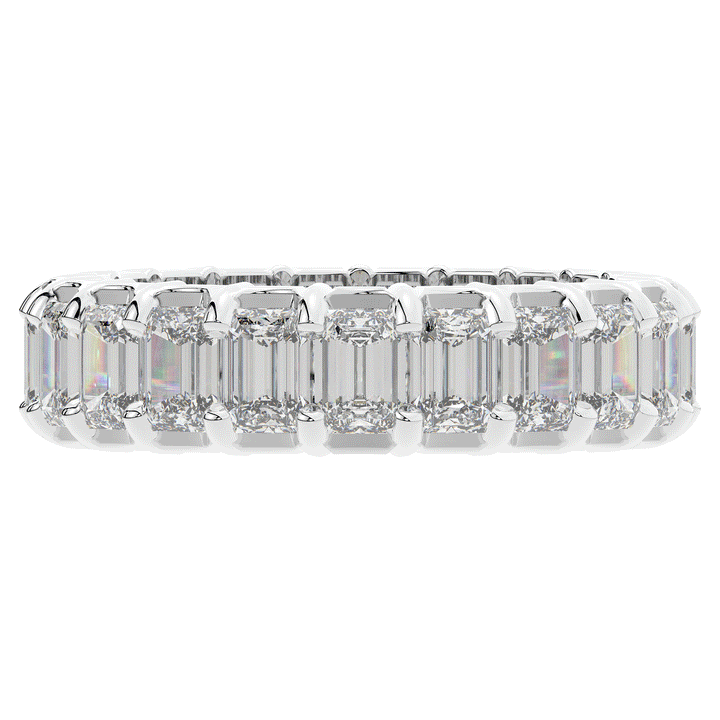 4.00CT.TW EMERALD CUT LAB DIAMOND ETERNITY WEDDING BAND - Nazarelle