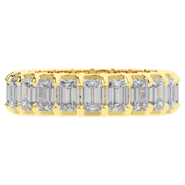 4.00CT.TW EMERALD CUT LAB DIAMOND ETERNITY WEDDING BAND - Nazarelle