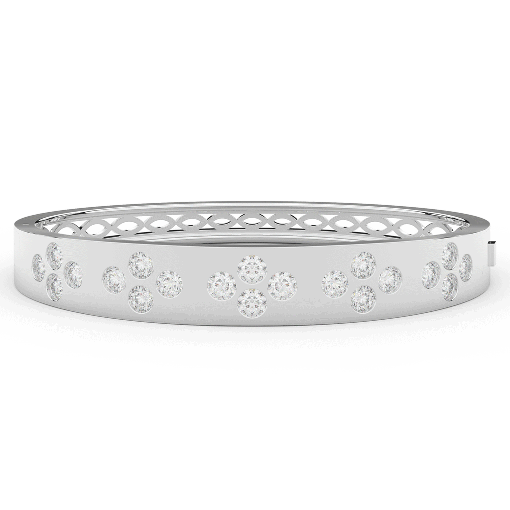 4.10CT.TW ROUND LAB DIAMOND BEZEL SET BANGLE