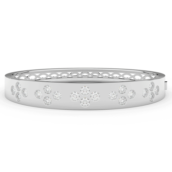 4.10CT.TW ROUND LAB DIAMOND BEZEL SET BANGLE