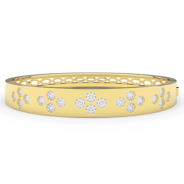 4.10CT.TW ROUND LAB DIAMOND BEZEL SET BANGLE