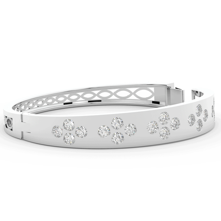 4.10CT.TW ROUND LAB DIAMOND BEZEL SET BANGLE