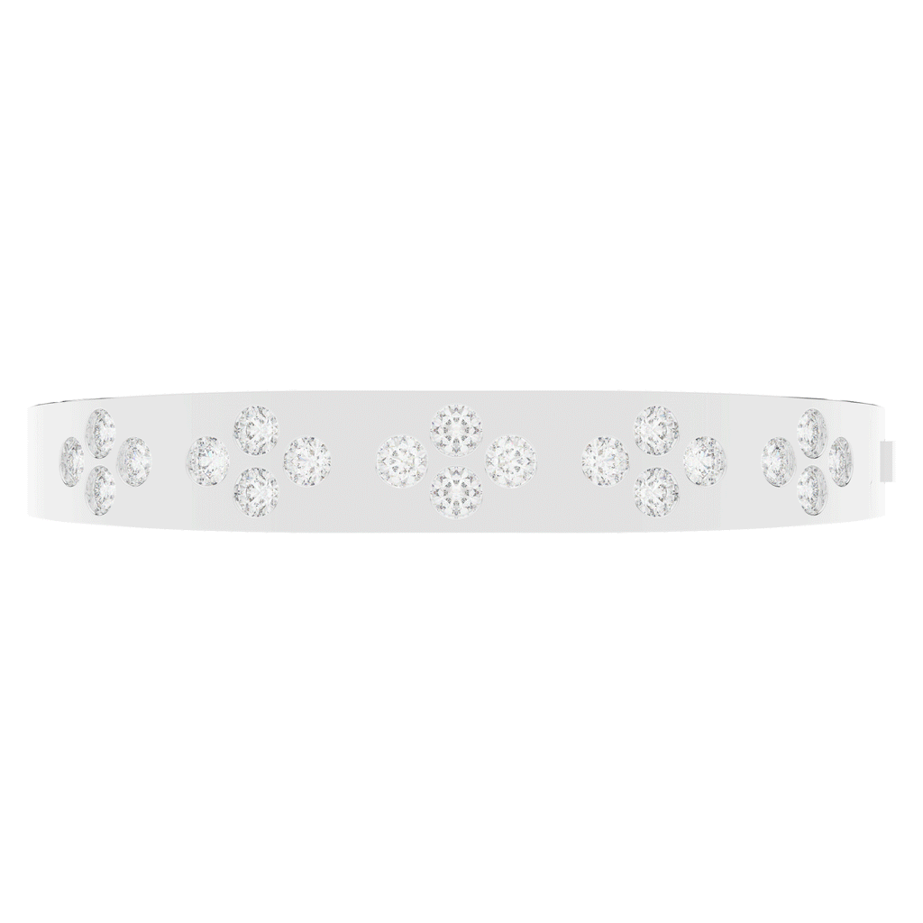 4.10CT.TW ROUND LAB DIAMOND BEZEL SET BANGLE