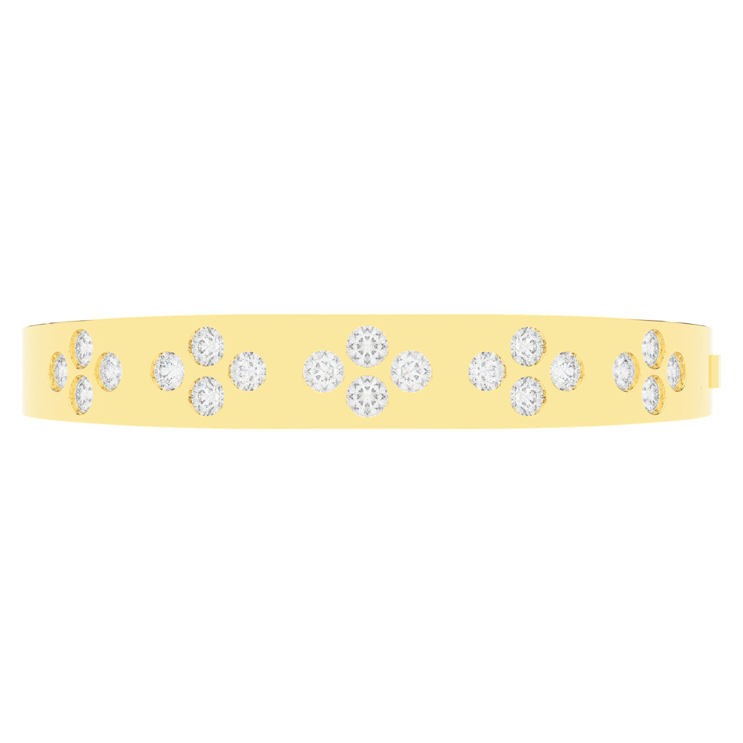 4.10CT.TW ROUND LAB DIAMOND BEZEL SET BANGLE