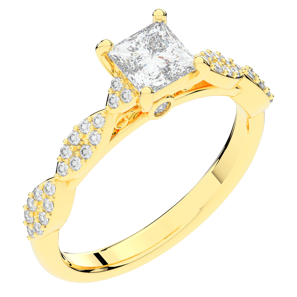 1.20CT.TW PRINCESS LAB DIAMOND SOLITAIRE ENGAGEMENT RING - Nazarelle