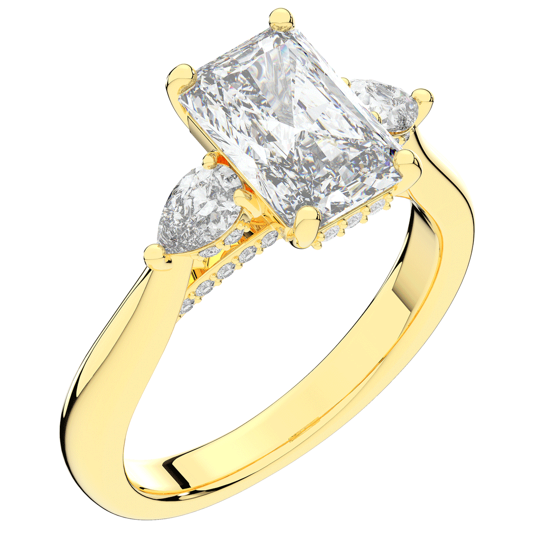 2.40CT.TW RADIANT LAB DIAMOND 3 STONE ENGAGEMENT RING