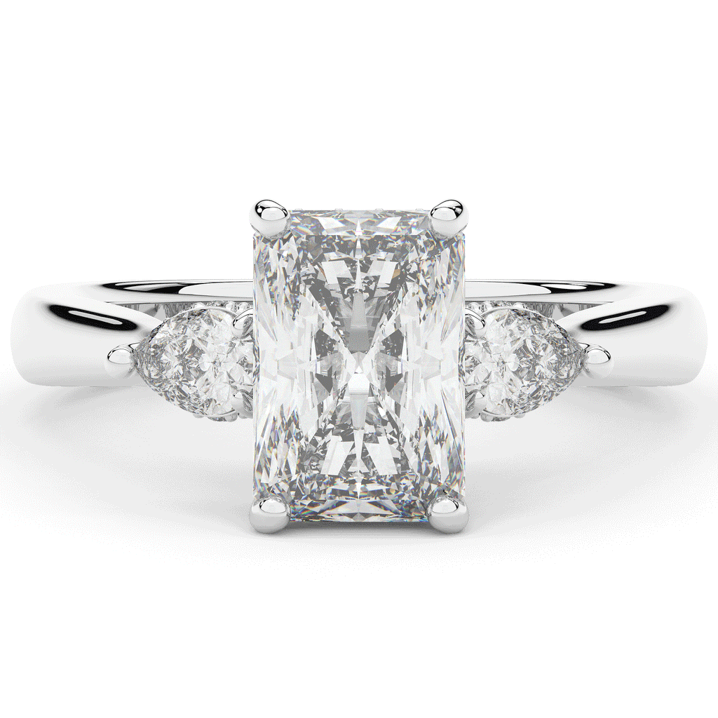 2.40CT.TW RADIANT LAB DIAMOND 3 STONE ENGAGEMENT RING