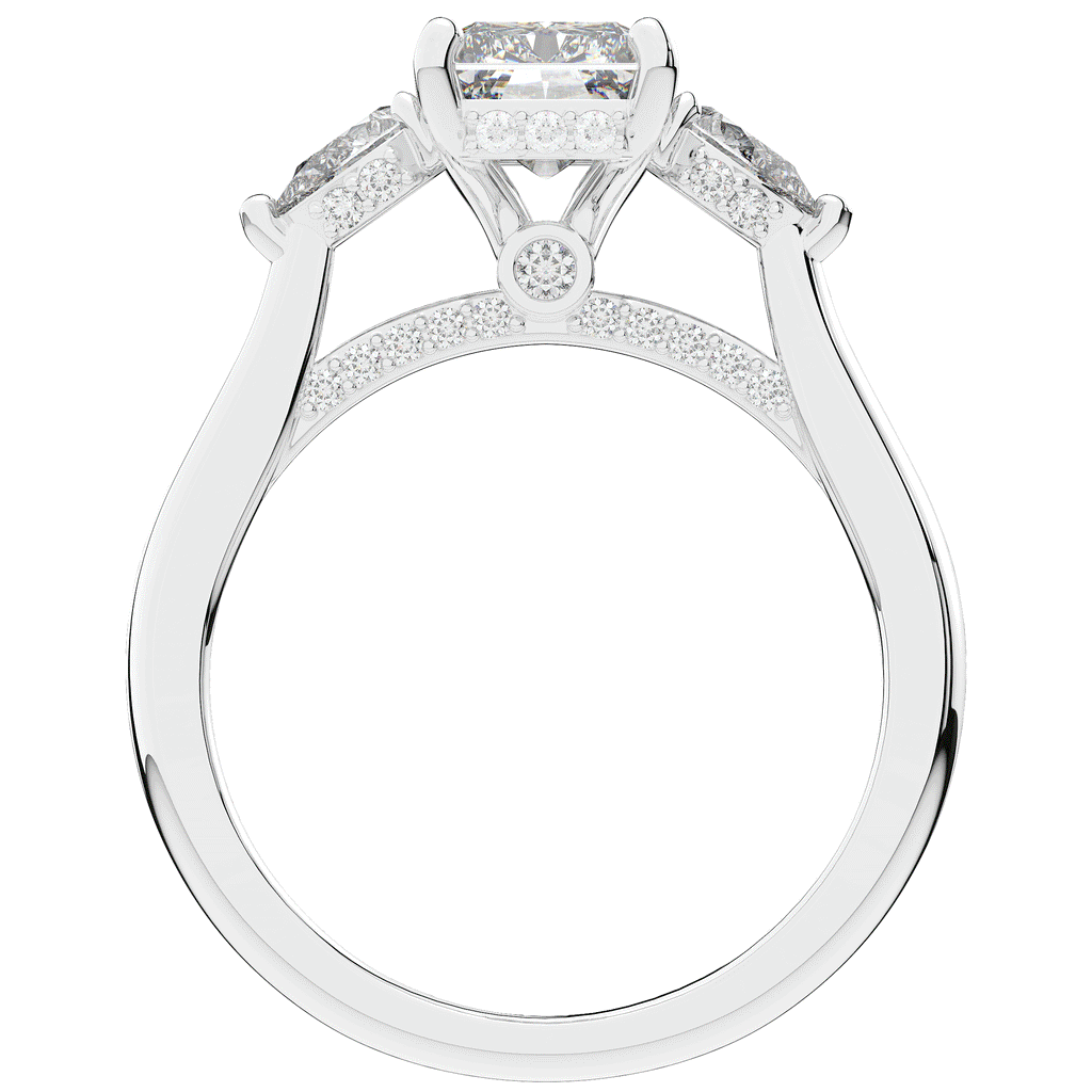 2.40CT.TW RADIANT LAB DIAMOND 3 STONE ENGAGEMENT RING