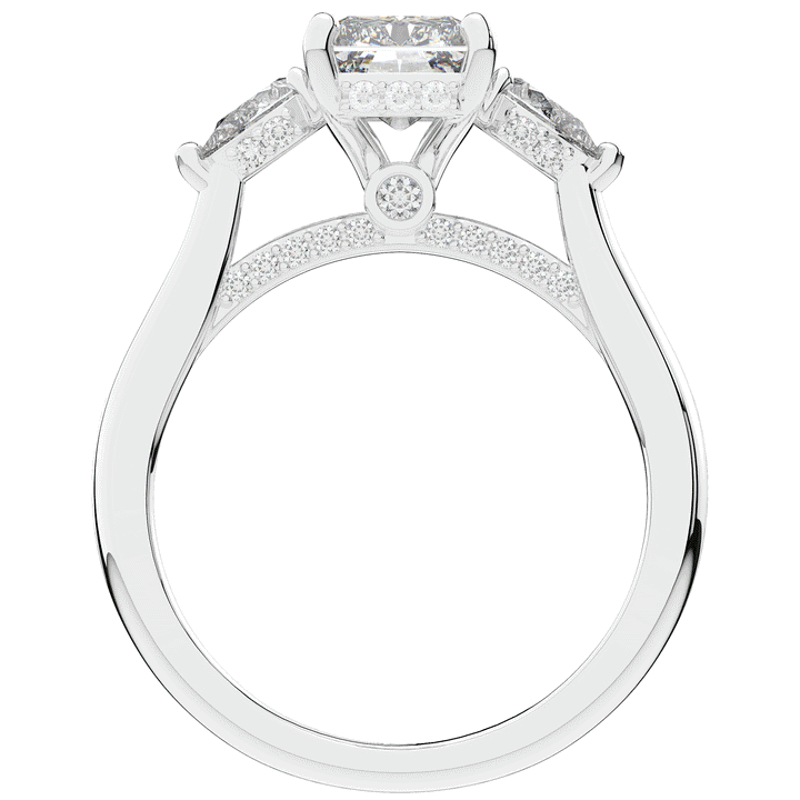 2.40CT.TW RADIANT LAB DIAMOND 3 STONE ENGAGEMENT RING