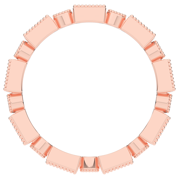 0.50CT.TW BAGUETTE AND ROUND LAB DIAMOND BEZEL SET ETERNITY WEDDING BAND