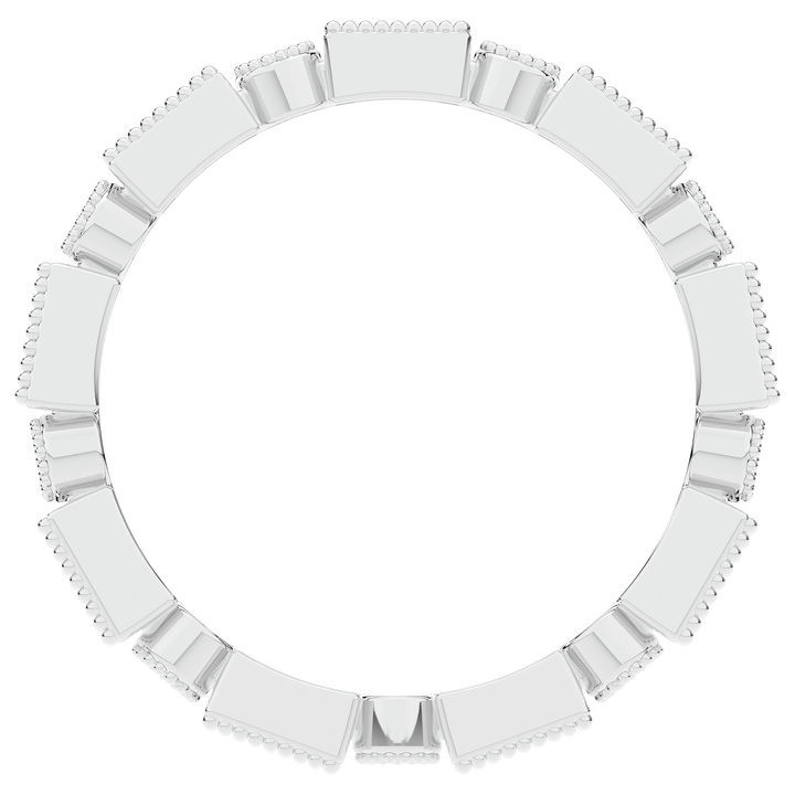 0.50CT.TW BAGUETTE AND ROUND LAB DIAMOND BEZEL SET ETERNITY WEDDING BAND