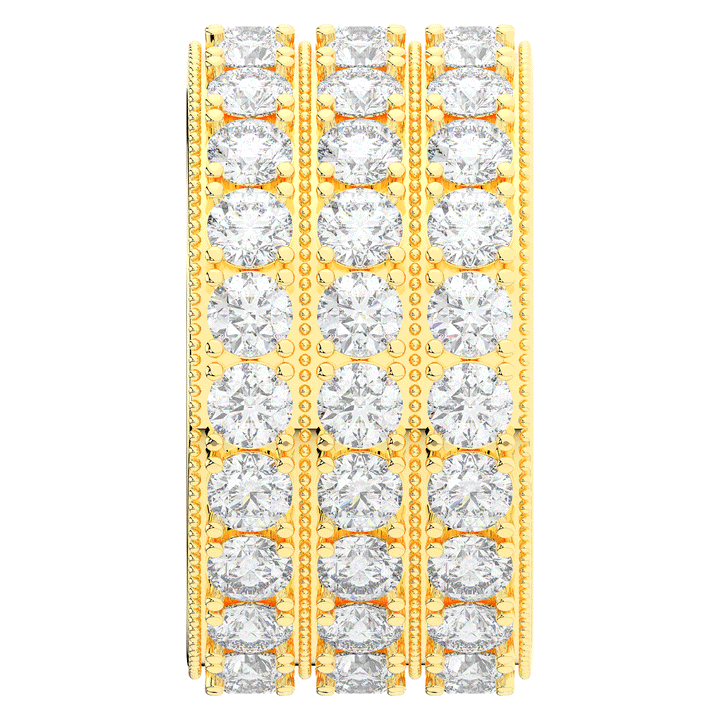 5.00CT.TW 3 ROW ROUND LAB DIAMOND ETERNITY WEDDING BAND