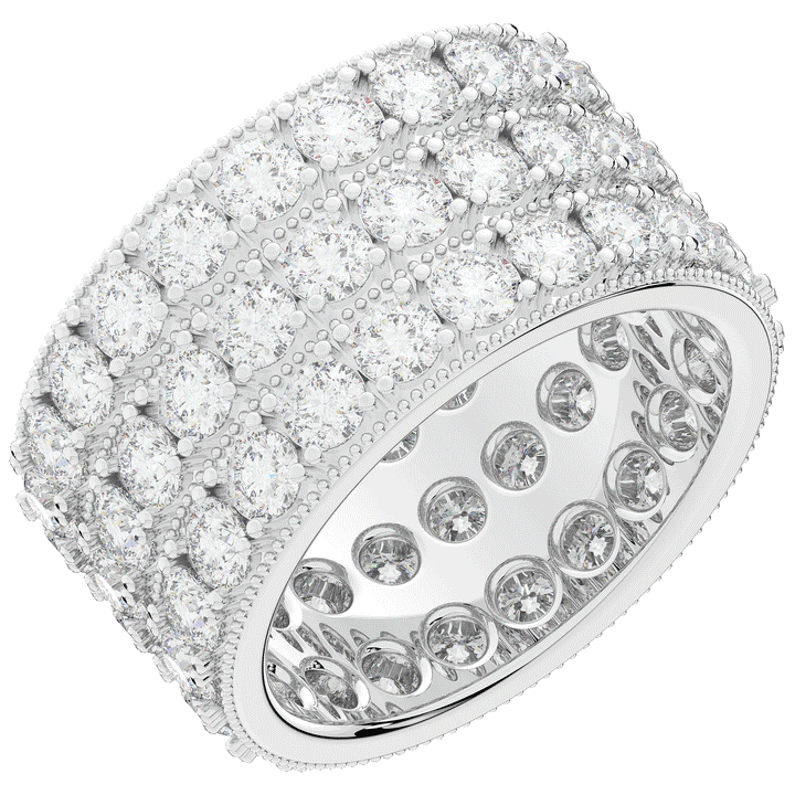 5.00CT.TW 3 ROW ROUND LAB DIAMOND ETERNITY WEDDING BAND