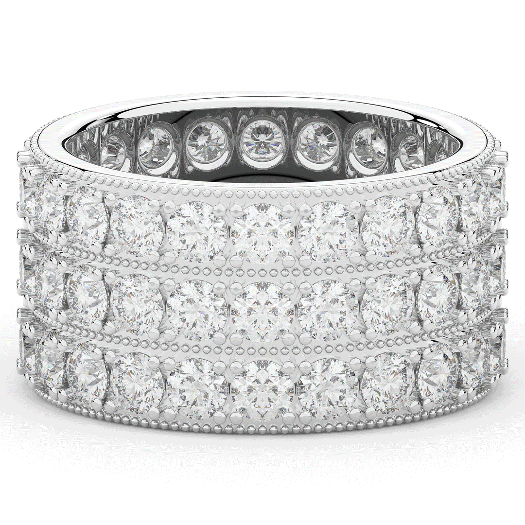 5.00CT.TW 3 ROW ROUND LAB DIAMOND ETERNITY WEDDING BAND