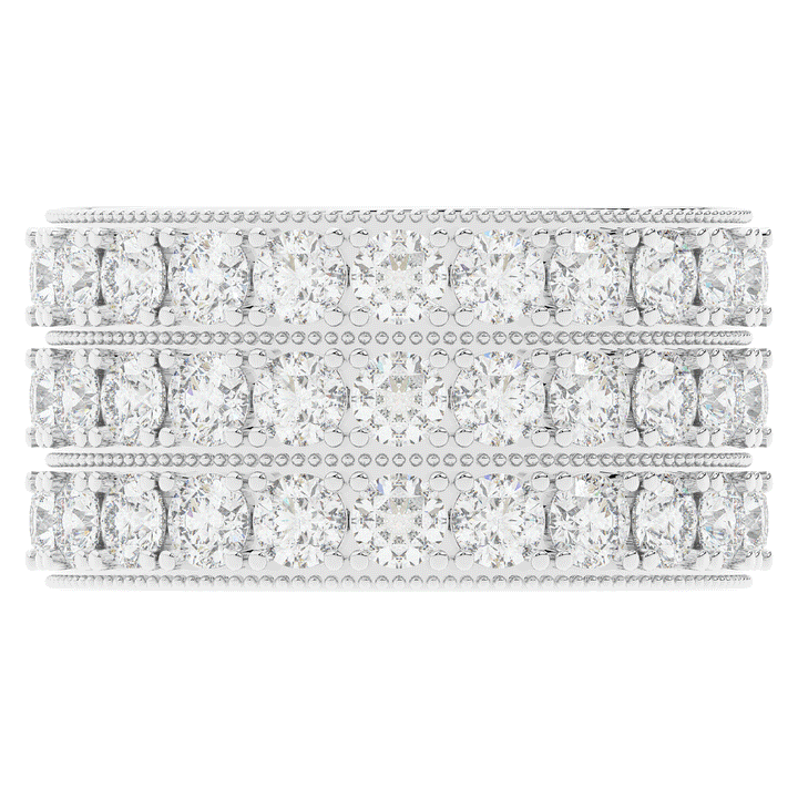 5.00CT.TW 3 ROW ROUND LAB DIAMOND ETERNITY WEDDING BAND