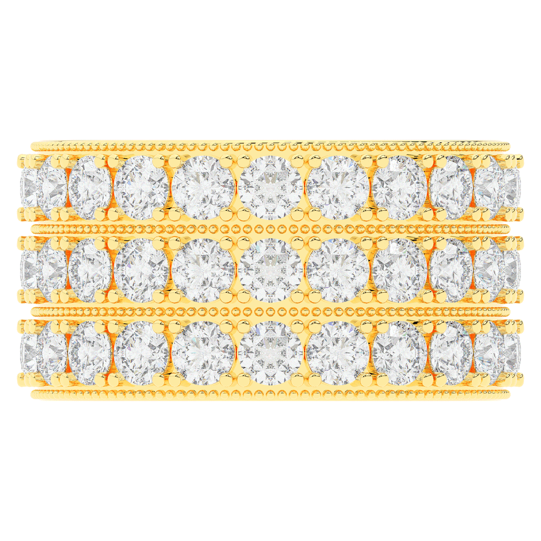 5.00CT.TW 3 ROW ROUND LAB DIAMOND ETERNITY WEDDING BAND