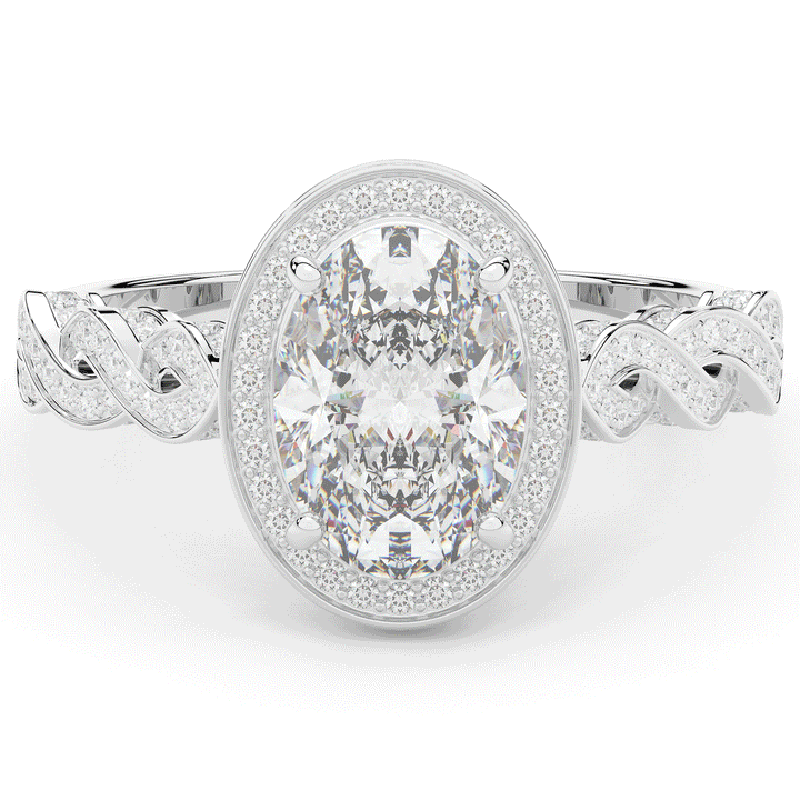 3.10CT.TW OVAL LAB DIAMOND HALO ENGAGEMENT RING