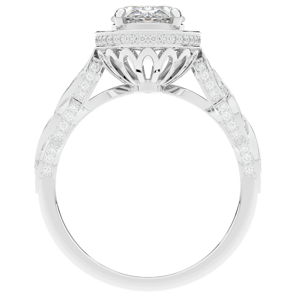 3.10CT.TW OVAL LAB DIAMOND HALO ENGAGEMENT RING