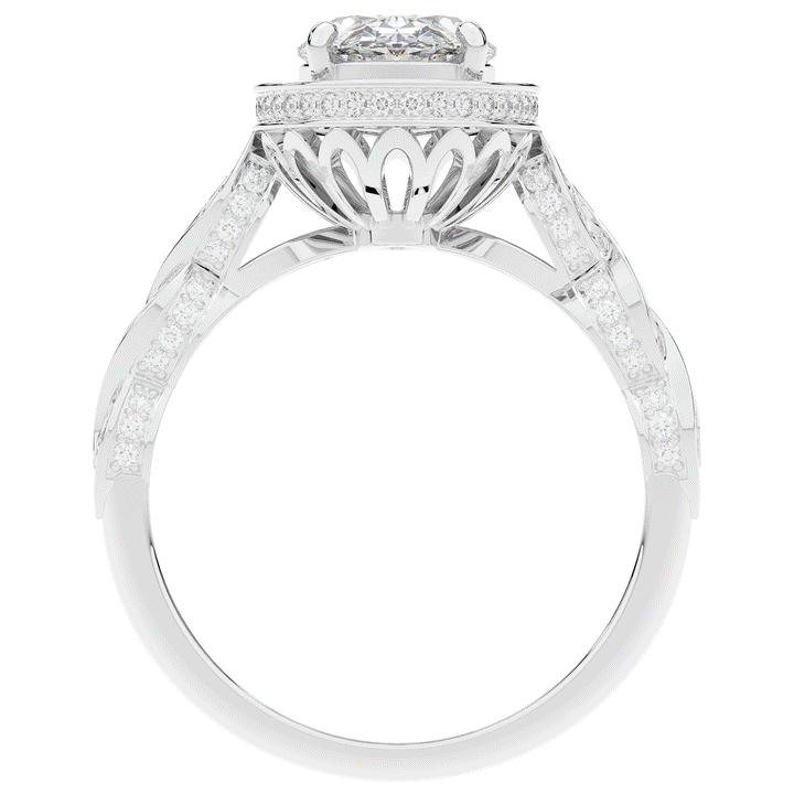 3.10CT.TW OVAL LAB DIAMOND HALO ENGAGEMENT RING