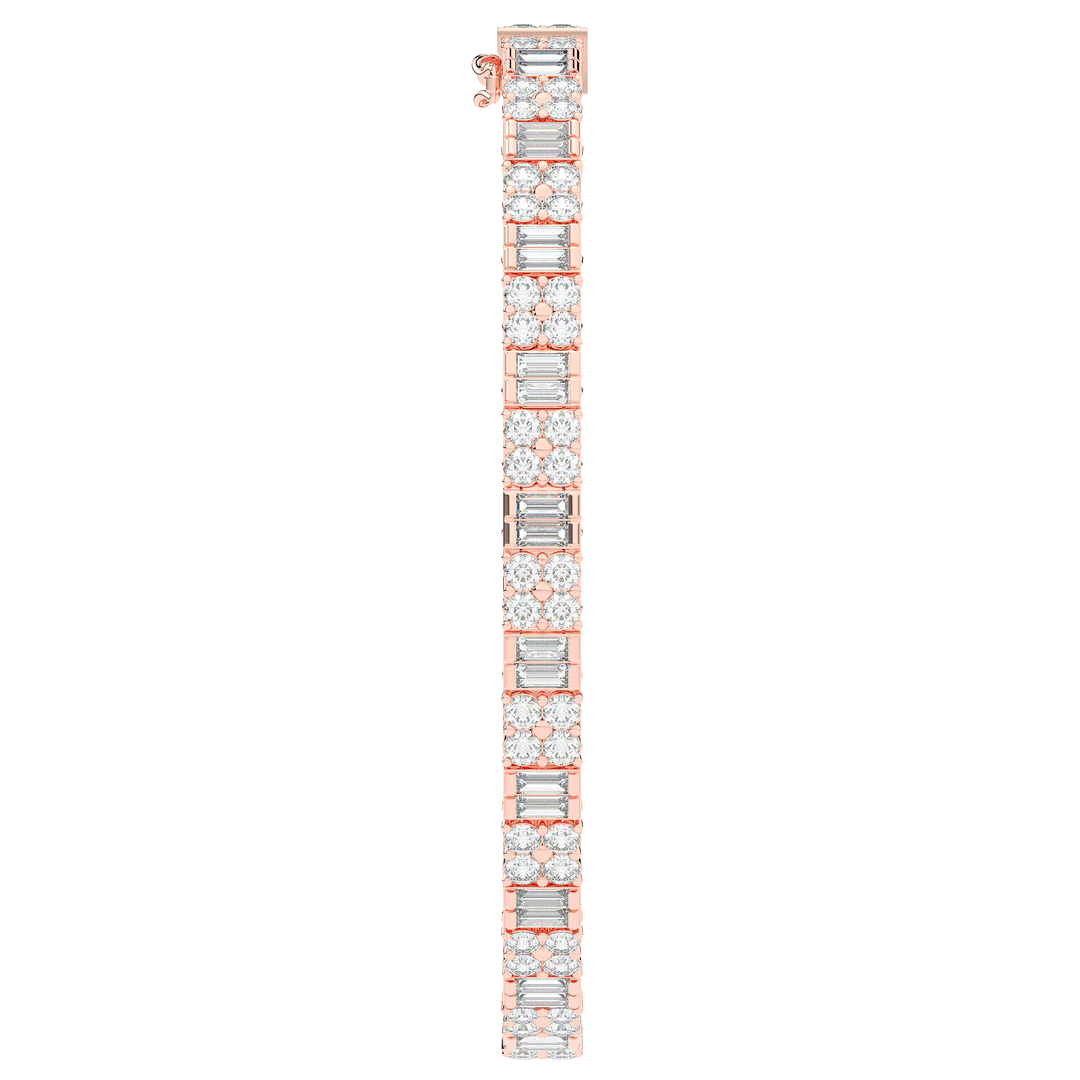 5.75CT.TW ROUND CLUSTER AND BAGUETTE LAB DIAMOND TENNIS BRACELET