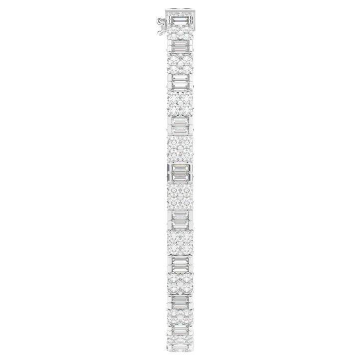 5.75CT.TW ROUND CLUSTER AND BAGUETTE LAB DIAMOND TENNIS BRACELET