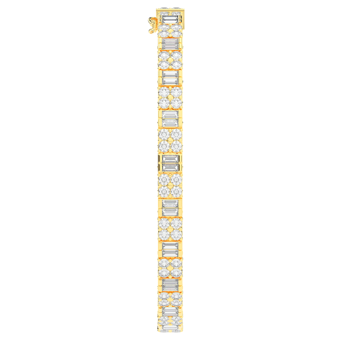 5.75CT.TW ROUND CLUSTER AND BAGUETTE LAB DIAMOND TENNIS BRACELET