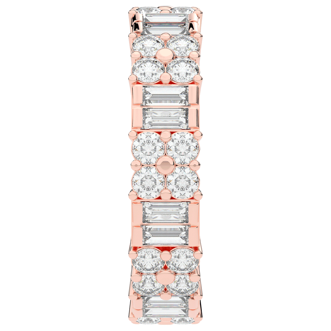 2.00CT.TW BAGUETTE AND ROUND LAB DIAMOND ETERNITY WEDDING BAND