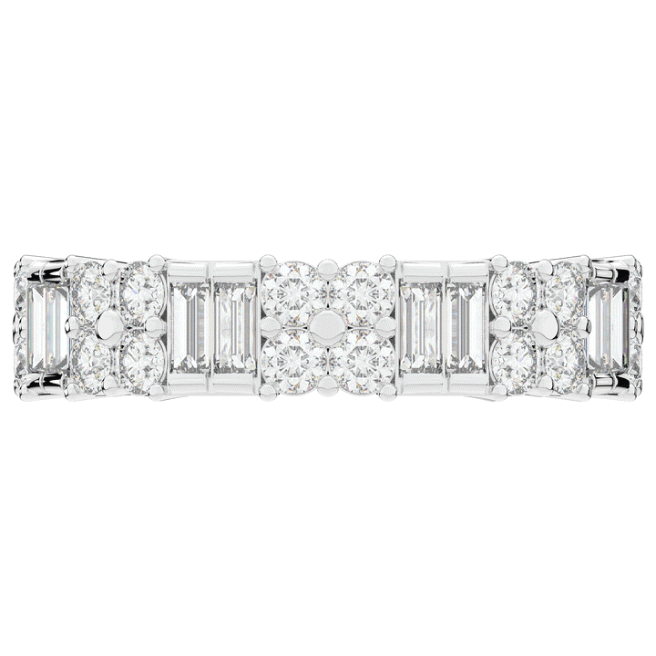 2.00CT.TW BAGUETTE AND ROUND LAB DIAMOND ETERNITY WEDDING BAND