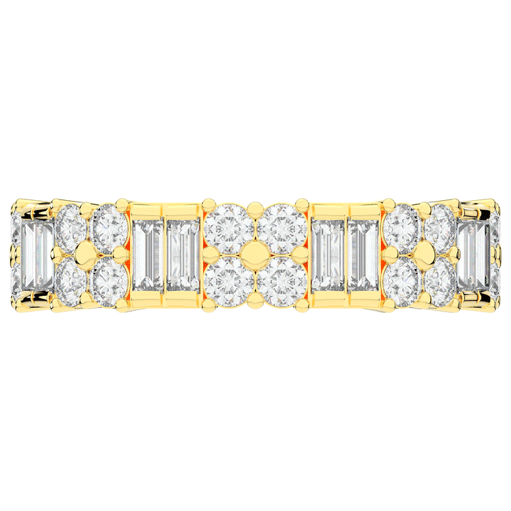 2.00CT.TW BAGUETTE AND ROUND LAB DIAMOND ETERNITY WEDDING BAND