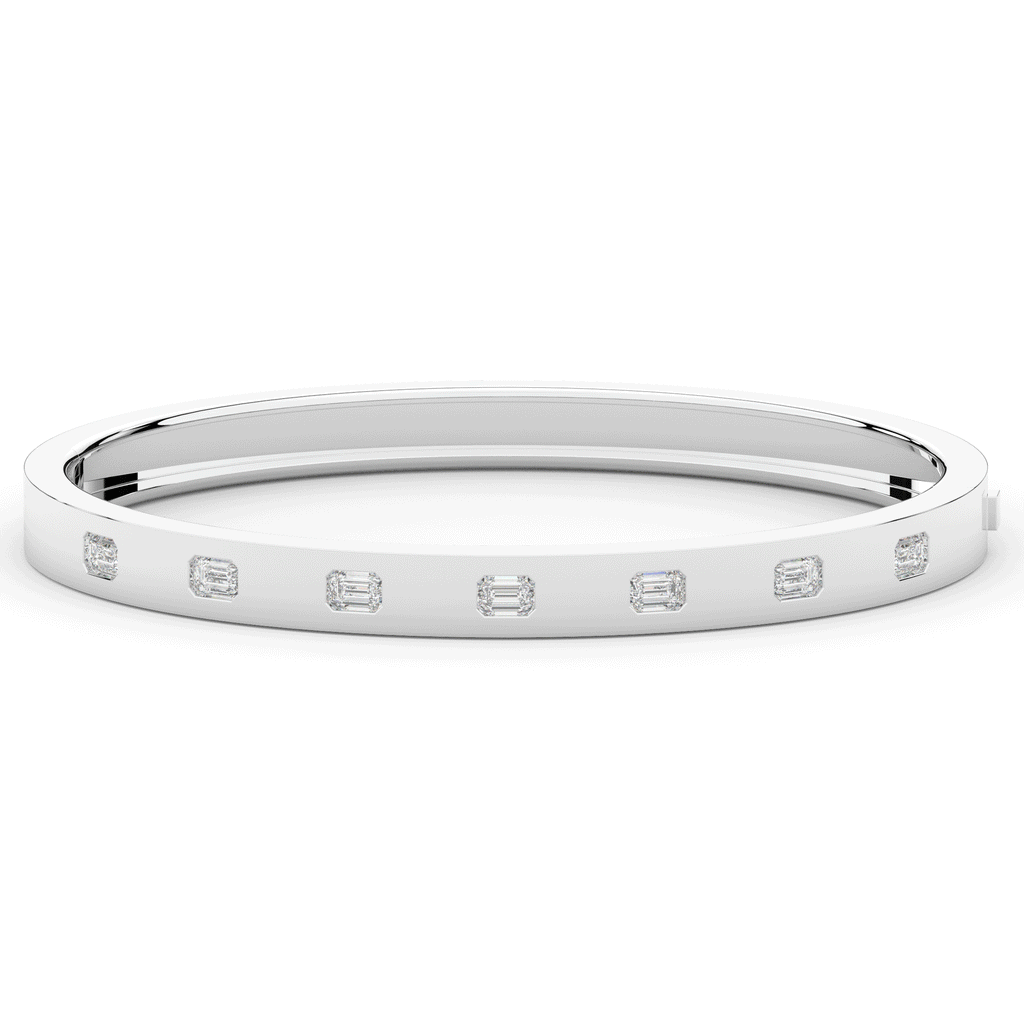 1.25CT.TW ROUND LAB DIAMOND BEZEL SET BANGLE