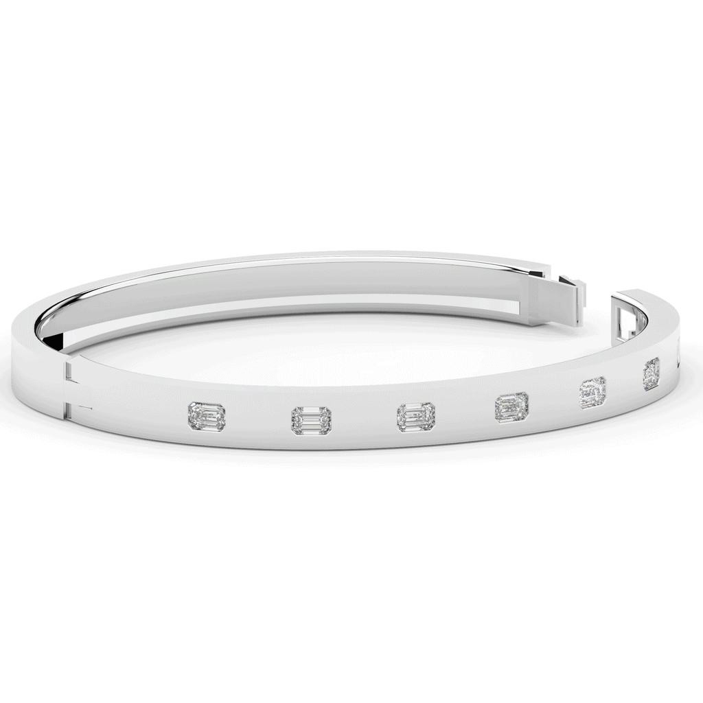 1.25CT.TW ROUND LAB DIAMOND BEZEL SET BANGLE