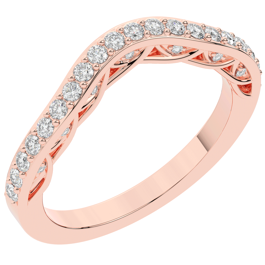 0.35CT.TW ROUND LAB DIAMOND CONTOUR WEDDING BAND