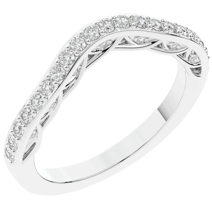 0.35CT.TW ROUND LAB DIAMOND CONTOUR WEDDING BAND