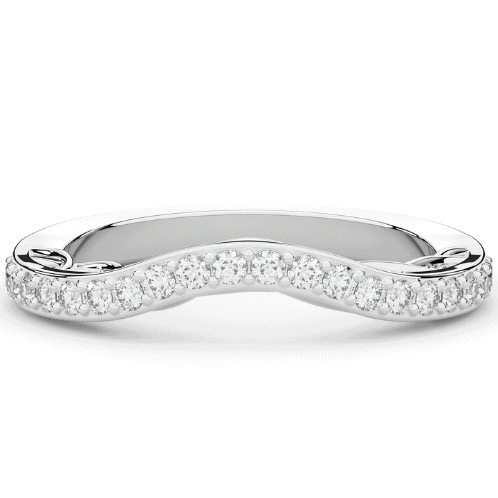 0.35CT.TW ROUND LAB DIAMOND CONTOUR WEDDING BAND